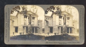 REAL PHOTO CHRISTIANA NORWAY PALACE THEATRE DOXEN STATUE STEREOVIEW CARD