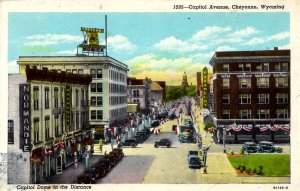 Cheyenne, Wyoming - Downtown on Capitol Avenue - in 1947