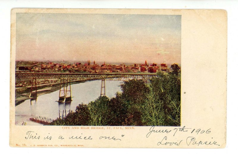 MN - St. Paul. High Bridge & City View ca 1906