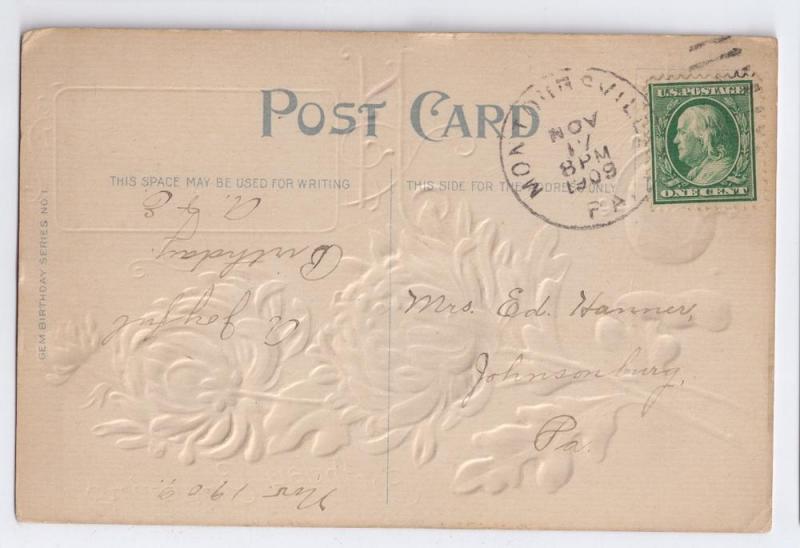 Gem Birthday Series November Topaz Postcard E. Nash 1908