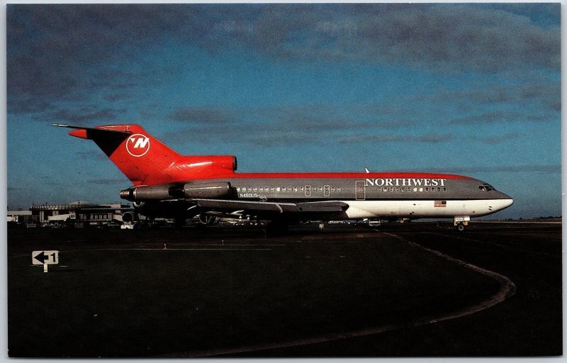 Airplane Northwest Airline Boeing 727-14 Aircraft N460US Pratt Whitney Postcard