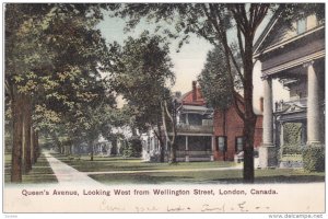 LONDON , Ontario , Canada , PU-1907 ; Queen's Avenue, Looking West from Welli...