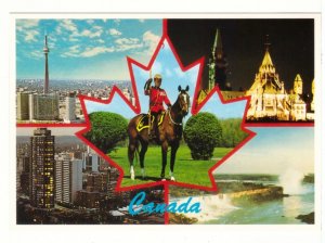 Ontario Postcard Showing Toronto, Ottawa, Hamilton, Niagara Falls, RCMP On Horse