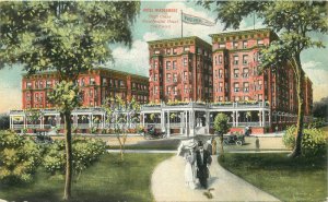 Illinois Chicago Hotel Windermere flag roadside C-1910 Postcard 22-10157