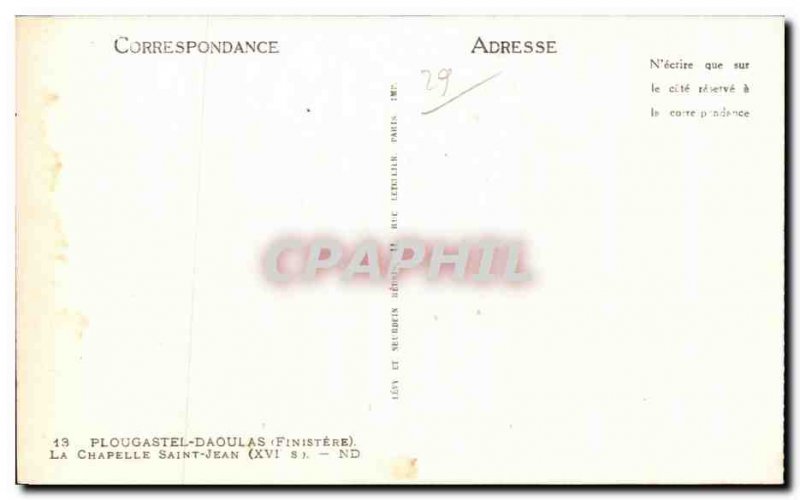 Old Postcard Plougastel Daoulas (Finistere) La Chapelle-Saint-Jean