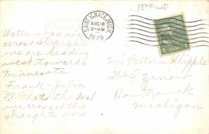 J14/ ST Ignace Michigan RPPC Postcard c1940 Ship Railway Ferry  3 