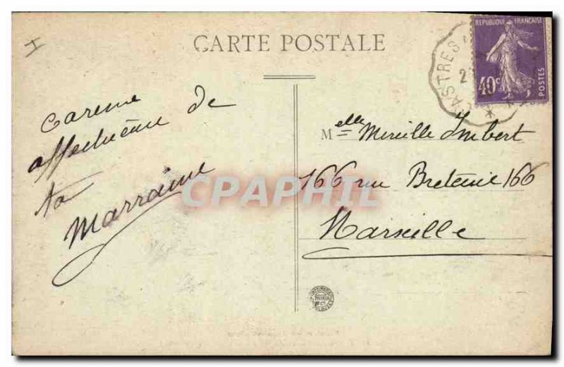 Old Postcard Lamalou les Bains Bitoulet Le Rocher des Pecheurs Fishing