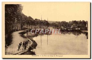 (Yonne) Tonnere- The Port of Bourgogne- boat Canal Old Postcard