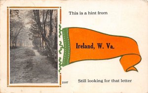 J32/ Ireland West Virginia Pennant Postcard c1910 This is a Hint From 95