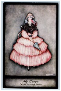 c1910s' My Ladge Early Victorian Jennie Harbour Oilette De Luxe Tuck's Postcard