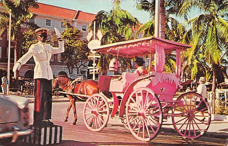 Carriage Taxi and Traffic Policeman Nassau in the Bahamas Unused 