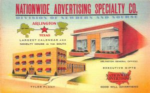 Arlington TX Nationwide Advertising Offices Linen Postcard