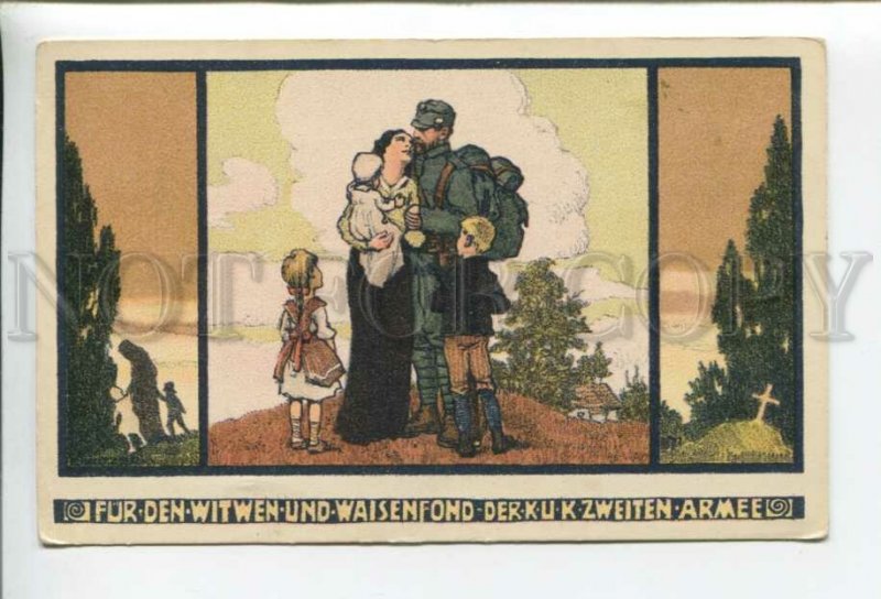 431808 KUTZER WWI Propaganda DEATH Family GRAVE Vintage CHARITY  postcard