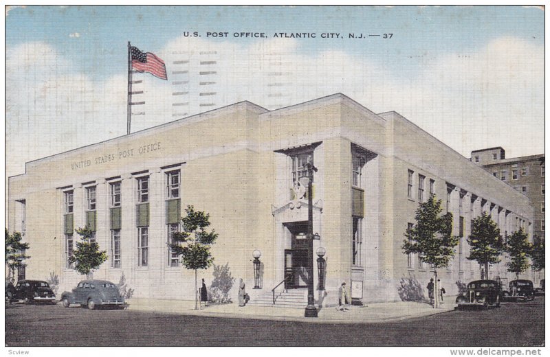 Exterior,  U.S. Post Office,  Atlantic City,  New Jersey,  PU_1953