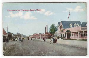 Nantasket Cafe Street Scene Nantasket Beach Massachusetts 1910c postcard