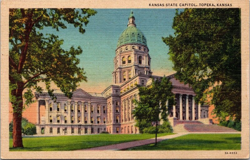 Kansas City Capitol Topeka Kansas Postcard PC108