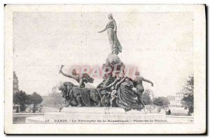 Old Postcard Paris Triumph of the Republic Square of the Nation