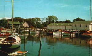 Vintage Postcard Boating Paradise Safe Deep Water Basin Long Island New York NY