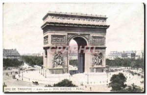 Old Postcard Arc De Triomphe Edits by Bon Marche Paris