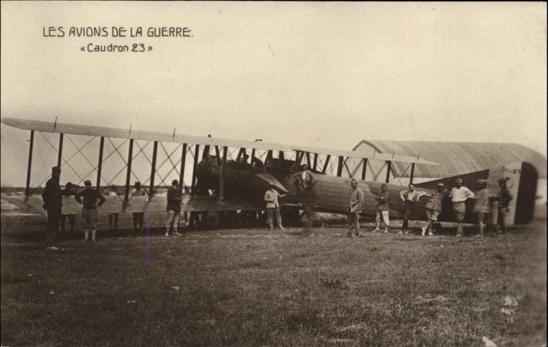 WWI Airplane Aviation Caudron 23 c1915 Real Photo Postcard