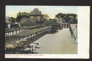 LYNN MASSACHUSETTS BOSTON & MAINE RAILROAD DEPOT STATION VINTAGE POSTCARD