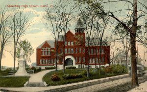 VT - Barre. Spaulding High School and Robert Burns Monument