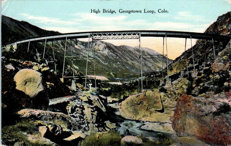 GEORGETOWN, CO Colorado  HIGH BRIDGE  Georgetown LOOP  c1910s Railroad  Postcard