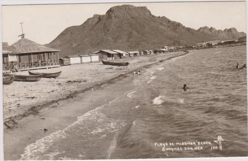 LP75  RPPC  Mexico real photo postcard, Playa de Miramar 