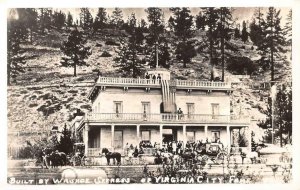 RPPC SANDY BOWER'S MANSION VIRGINIA CITY NEVADA REAL PHOTO POSTCARD (c. 1940s)