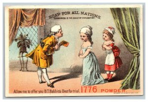 Vintage 1890's Victorian Trade Card B.T. Babbitts 1776 Powdered Soap - Poem