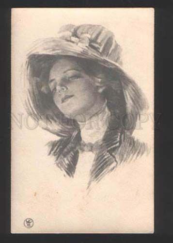 055472 BELLE in HAT by Philip BOILEAU old PHOTO RUSSIAN RARE