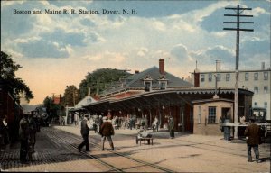 Dover New Hampshire NH Train Station Depot c1910s Postcard