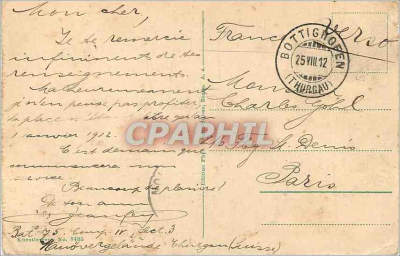 Old Postcard St Gallen Totalansicht mit Bodensee