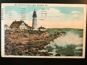 Vintage Postcard 1923 Portland Head Light Portland Maine