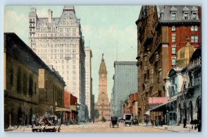 Philadelphia Pennsylvania Postcard South Broad Looking Towards City Hall c1910