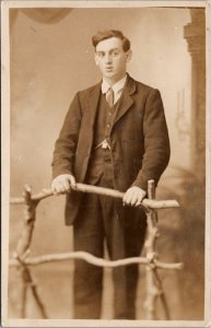 Real Photo Man Posing Wearing Suit