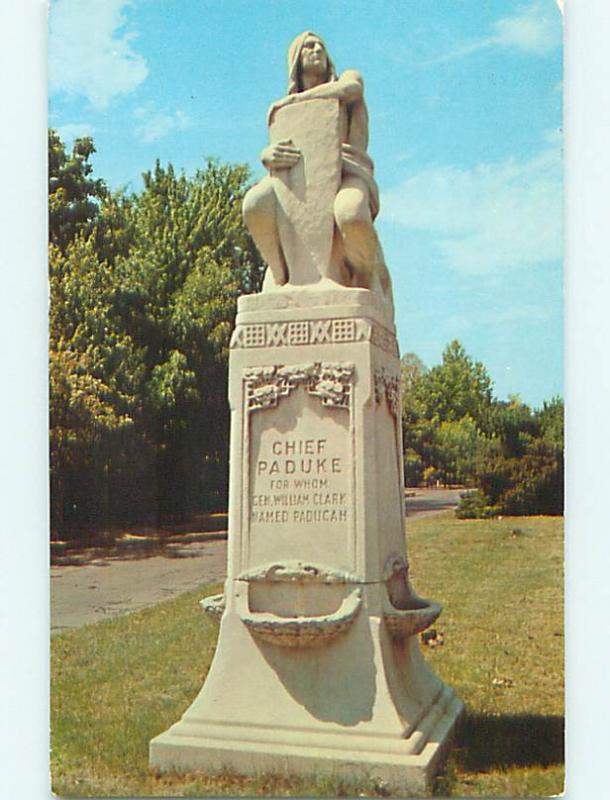 1987 Native Indian Statue Paducah Kentucky KY Q7765