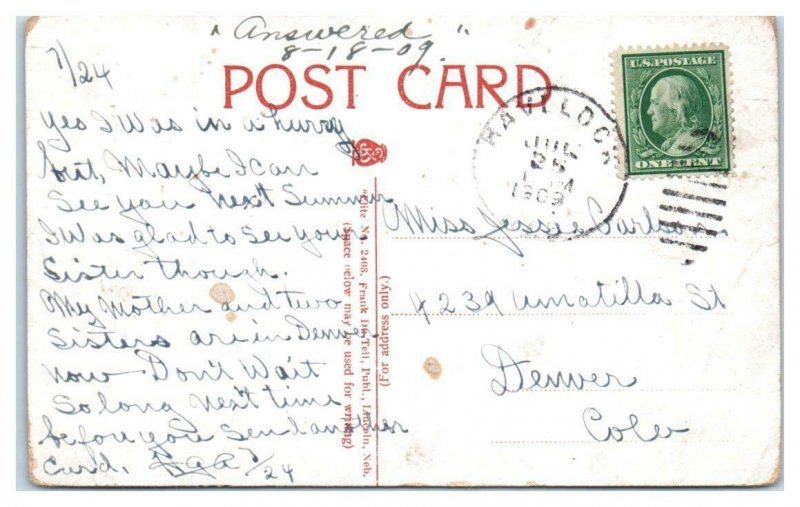 LINCOLN, NE Nebraska ~ CITY HALL & POST OFFICE 1909 Lancaster County Postcard