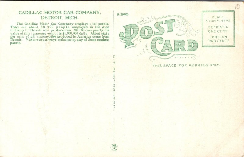 Detroit MI Cadillac Motor Car Co. Main Plant, Body Factory  Multiview Postcard