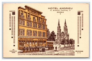 Artist View Hotel Andrieu Rodez France UNP DB Postcard O16