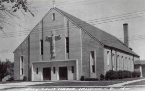 Real Photo Postcard Holy Cross Church in Ipswich, South Dakota~130494