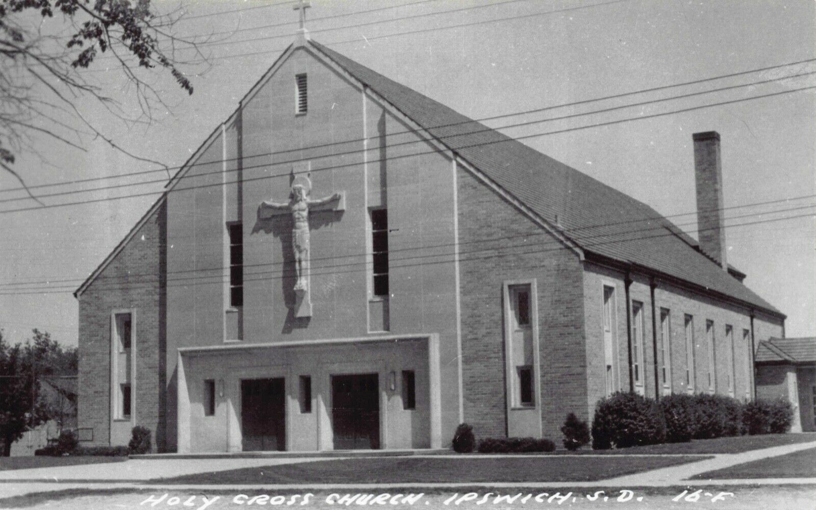 Real Photo Postcard Holy Cross Church in Ipswich, South Dakota130494