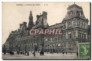 Old Postcard The Paris City Hall