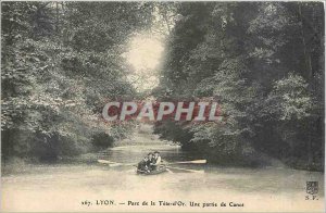 'Old Postcard Lyon Tete d''Or Park Canoe Party'