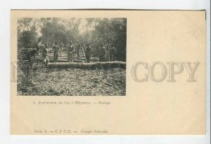 438871 FRENCH CONGO Mayumba mining Semi-nude lumberjacks Vintage postcard