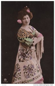 RP: Woman dressed in elaborate oufit, Black background, 00-10s