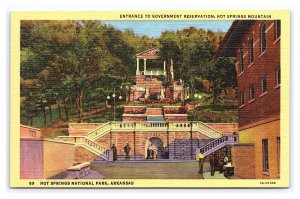 Entrance To Government Reservation Hot Springs National Park Arkansas Postcard