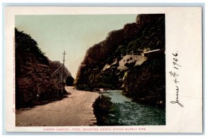 1906 Ogden Canyon Showing Ogden Water Supply Pipe Utah Antique Postcard