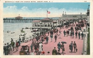 1920's Boardwalk Pier 4th Avenue Baths Asbury Park N.J. Postcard 2R3-555