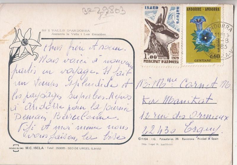 BF29803 les escaldes car  valls d andorra   front/back image